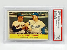 Load image into Gallery viewer, 1958 Topps Rival Fence Busters Willie Mays Duke Snider PSA 5
