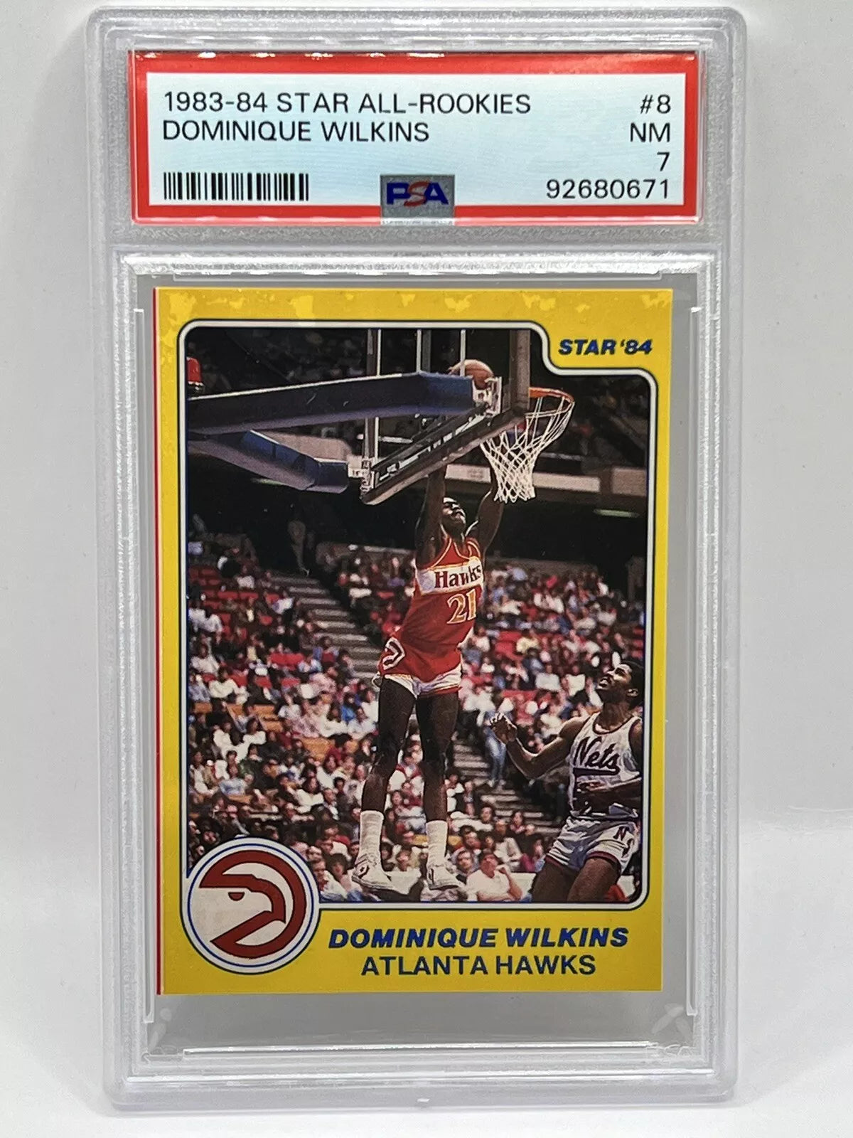 1983/84 Star All-Rookies Dominique Wilkins Rookie #8 PSA 7 Hawks Clean Copy