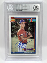 Load image into Gallery viewer, 1991 Topps Chipper Jones Rookie Card Autograph Beckett Braves
