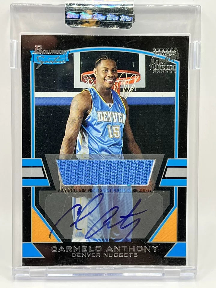 2003 Bowman Signature Carmelo Anthony Rookie Patch Auto /1170 Nuggets Sealed