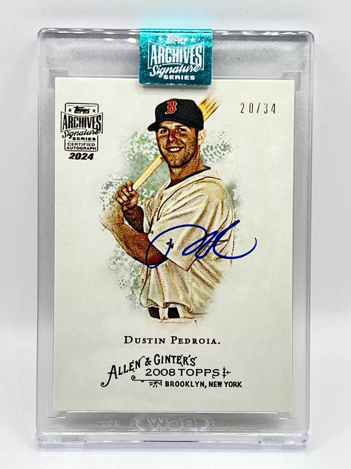 2008 Topps Archives Dustin Pedroia Auto /34 #62 Red Sox