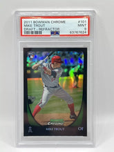 Load image into Gallery viewer, 2011 Bowman Chrome Mike Trout Draft Rookie Refractor PSA 9 Angels
