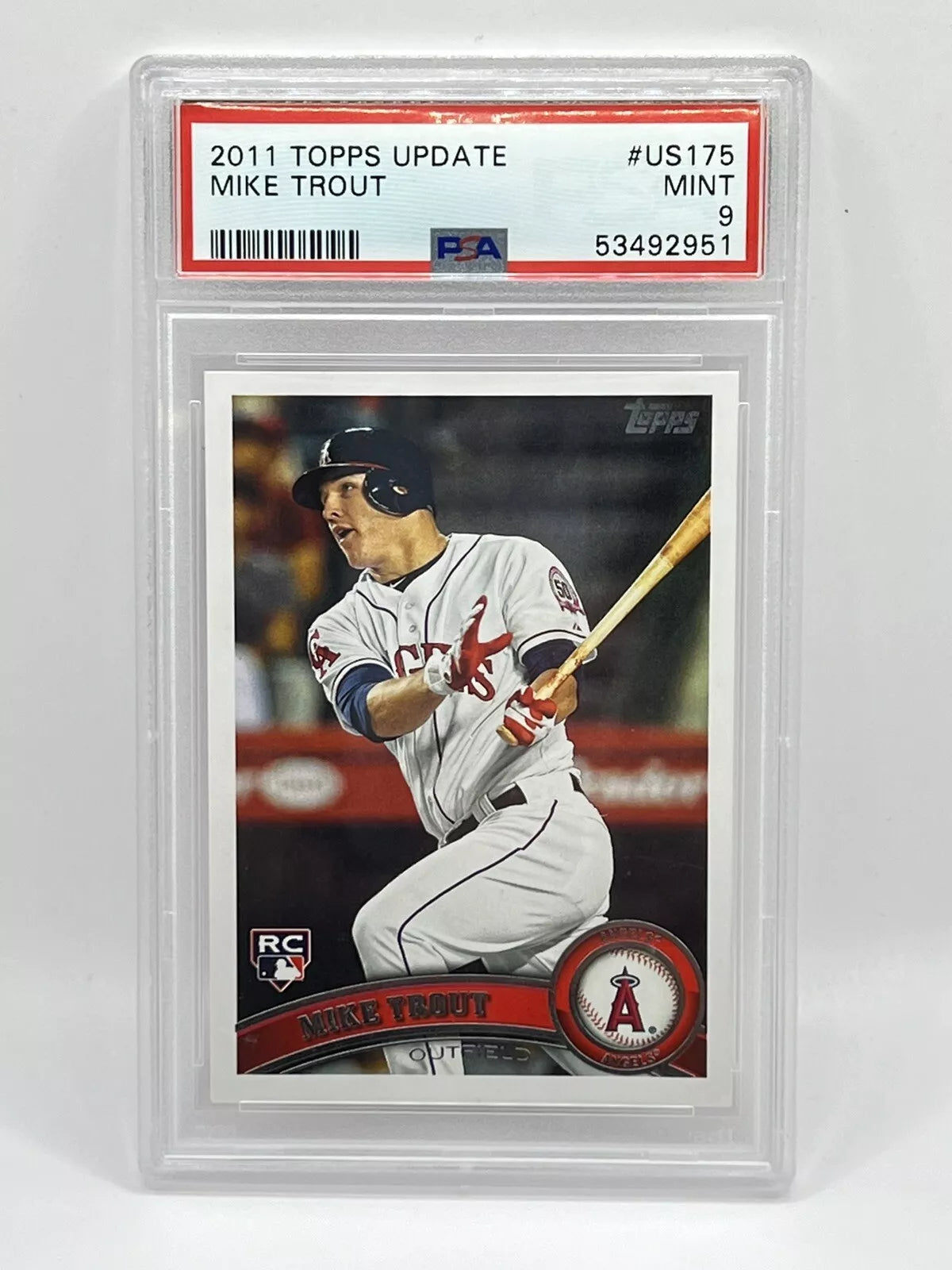 2011 Topps Update Mike Trout Rookie PSA 9 Angels