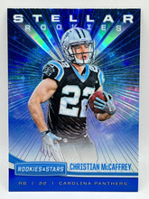 Load image into Gallery viewer, 2017 Panini Rookies &amp; Stars Christian McCaffrey Holo Stellar Rookies Panthers
