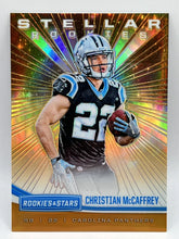 Load image into Gallery viewer, 2017 Panini Rookies &amp; Stars Christian McCaffrey Orange Stellar Rookies /25
