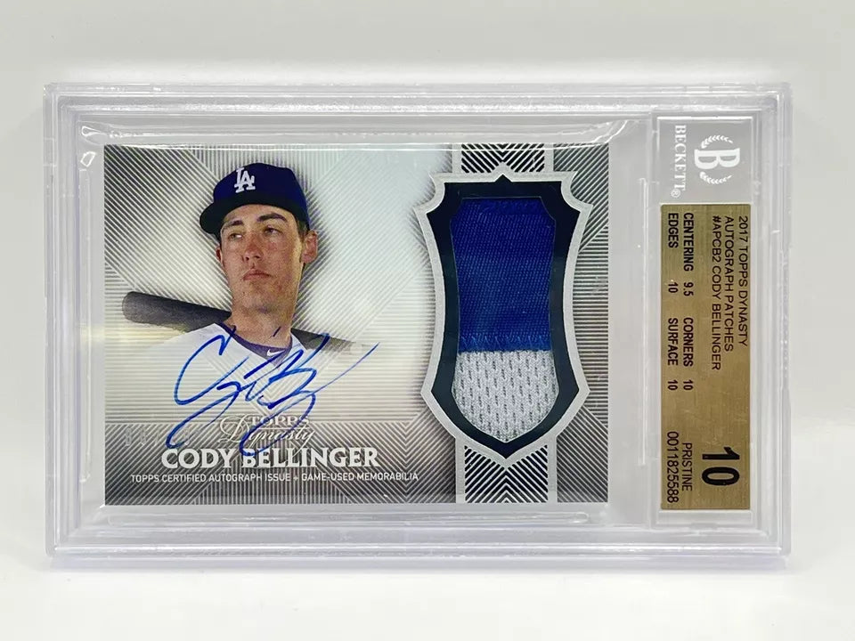 2017 Topps Dynasty Cody Bellinger Rookie Patch Auto /10 BGS Pristine 10 Cubs