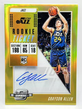 Load image into Gallery viewer, 2018 Panini Contenders Optic Grayson Allen Gold Rookie Ticket Auto /10 Jazz Suns
