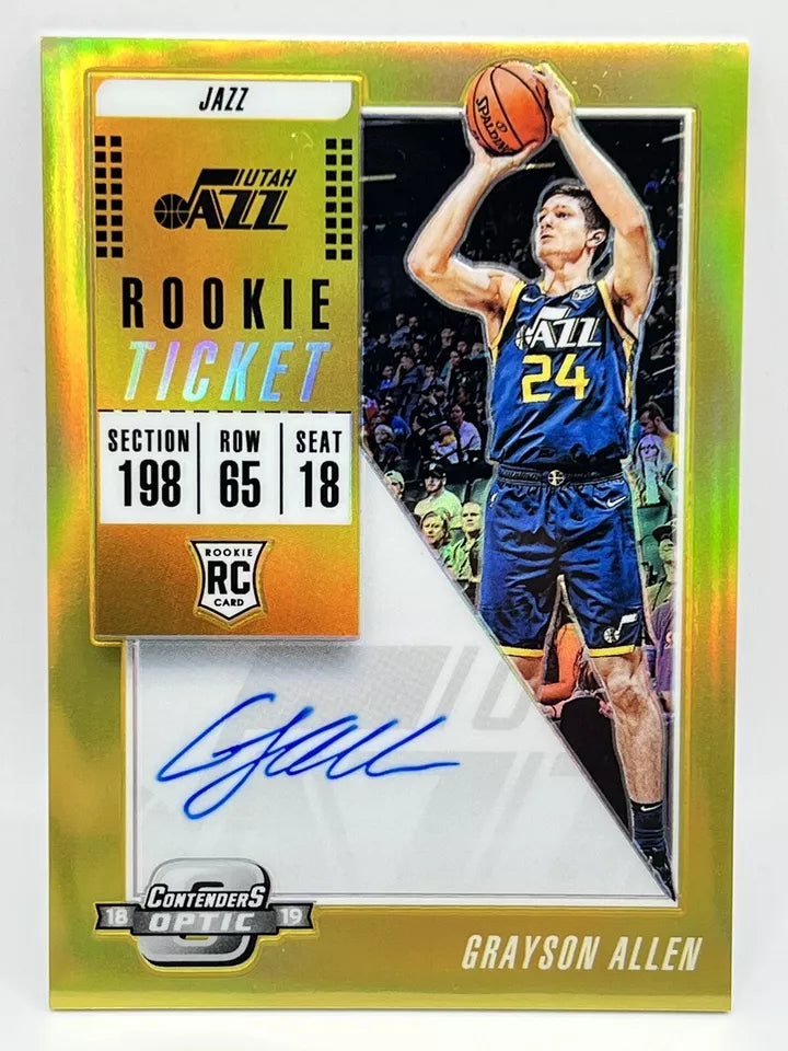 2018 Panini Contenders Optic Grayson Allen Gold Rookie Ticket Auto /10 Jazz Suns