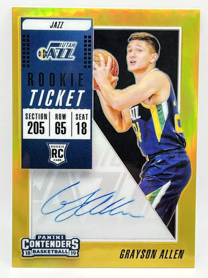 2018 Panini Contenders Optic Grayson Allen Gold Variation Rookie Auto /10 Jazz