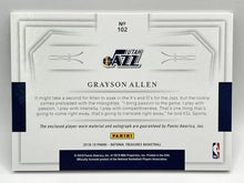 Load image into Gallery viewer, 2018 Panini National Treasures Grayson Allen Rookie Patch Auto 39/49 Jazz Suns
