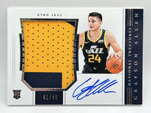 Load image into Gallery viewer, 2018 Panini National Treasures Grayson Allen Rookie Patch Auto 41/49 Jazz Suns
