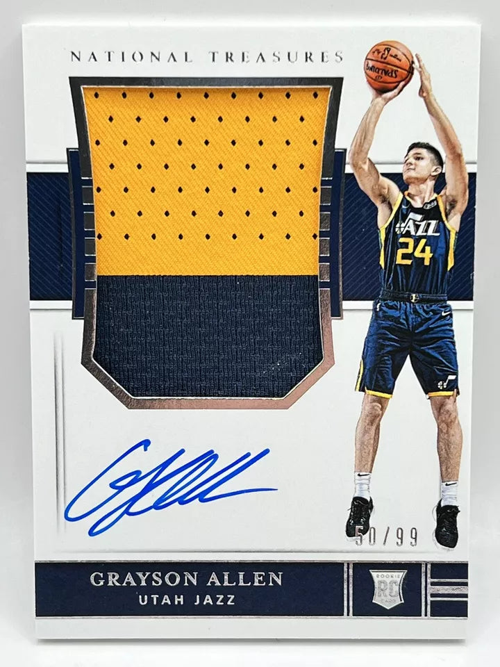 2018 Panini National Treasures Grayson Allen Rookie Patch Auto 50/99 Jazz Suns