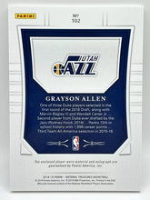 Load image into Gallery viewer, 2018 Panini National Treasures Grayson Allen Rookie Patch Auto 64/99 Jazz Suns
