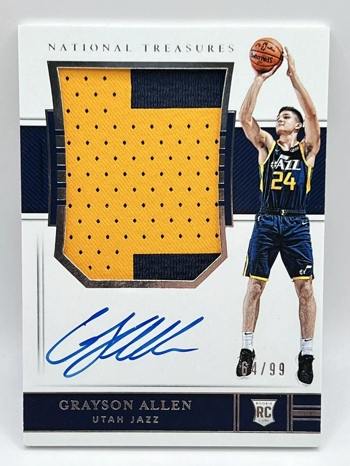 2018 Panini National Treasures Grayson Allen Rookie Patch Auto 64/99 Jazz Suns