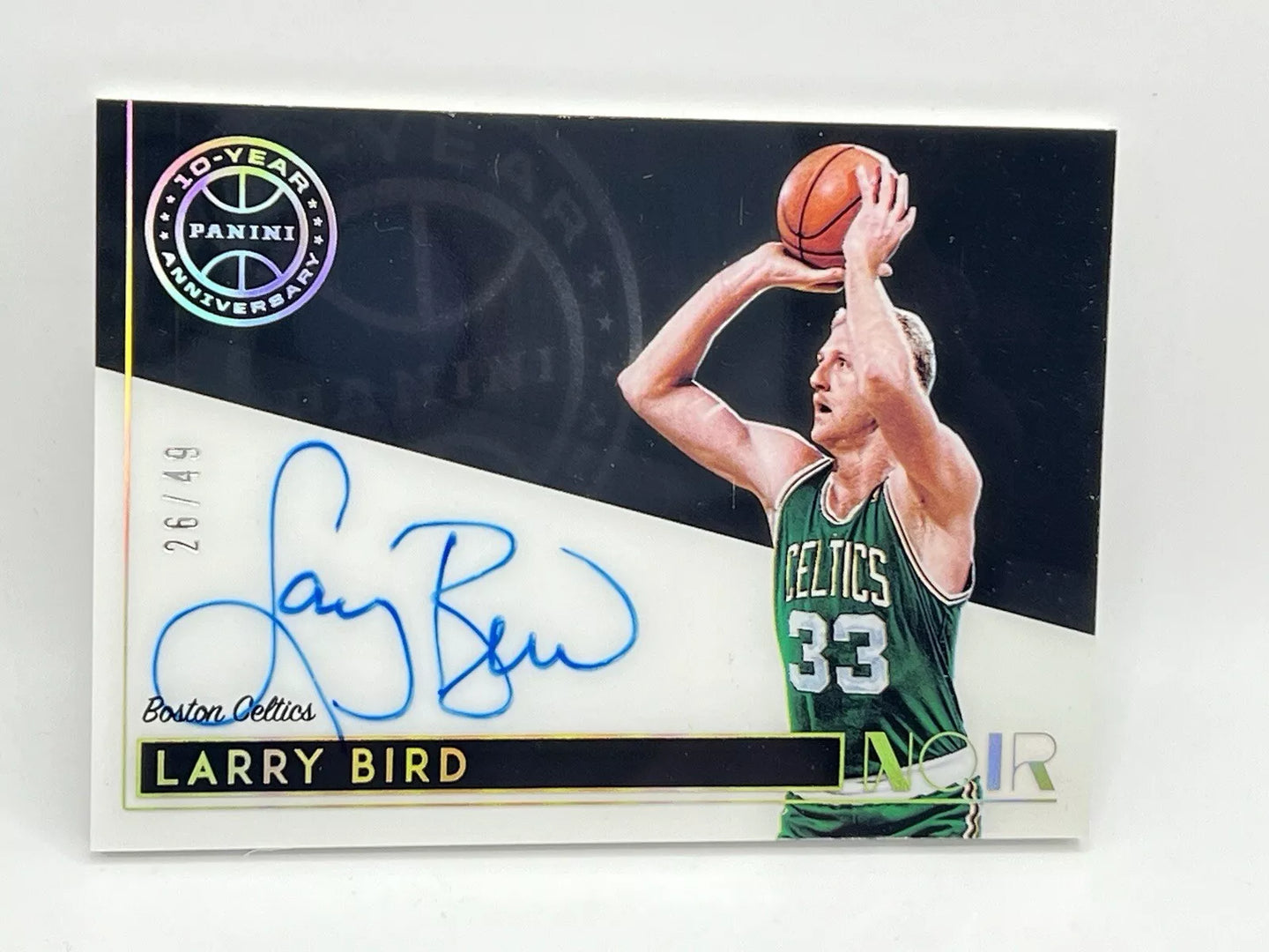 2018 Panini Noir Larry Bird 10 Year Anniversary Auto /49 Celtics