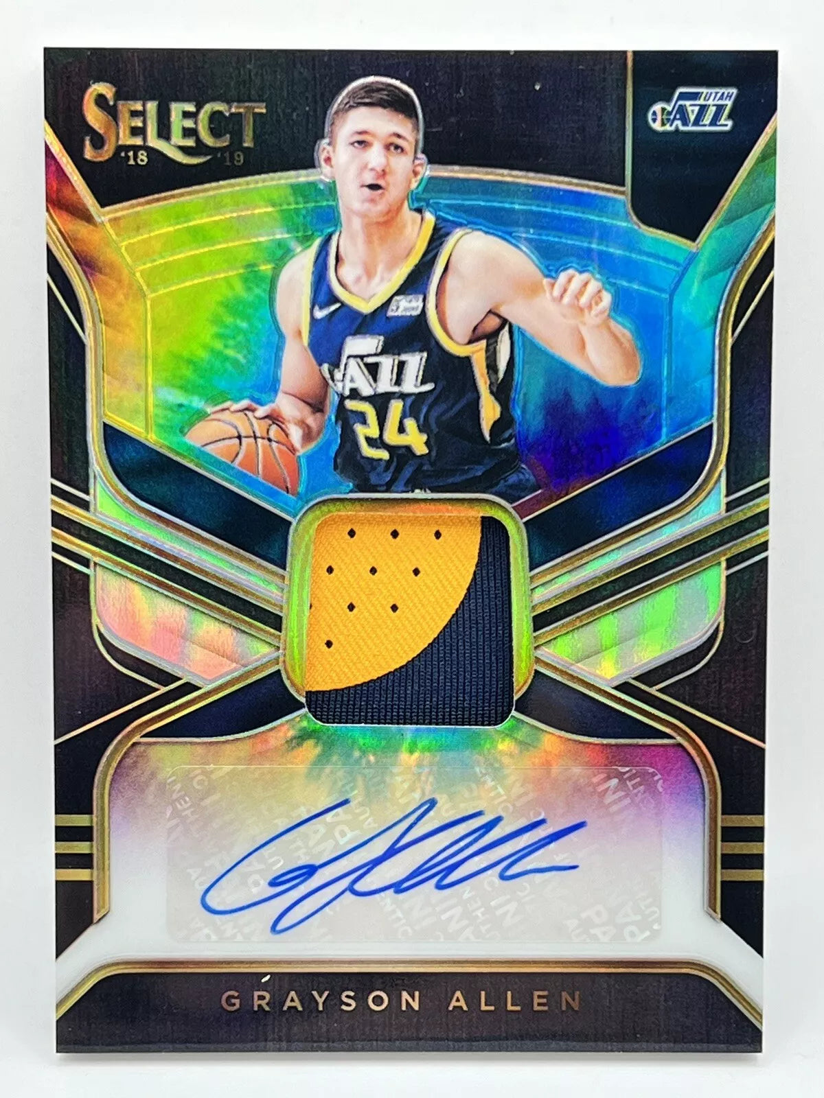 2018 Panini Select Grayson Allen Tie Dye Rookie Patch Auto /25 Jazz Suns