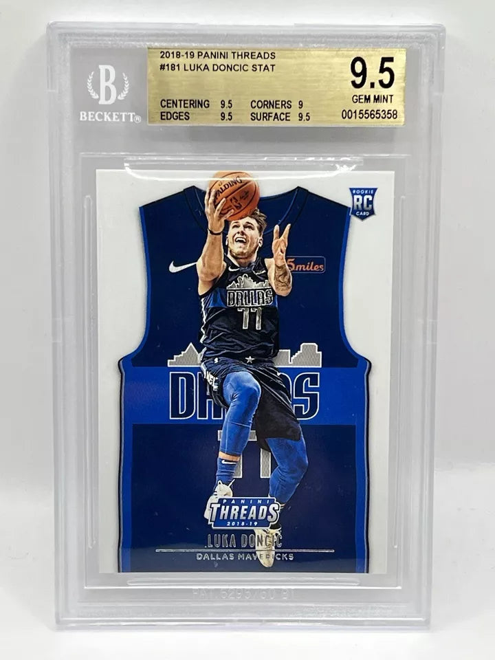 2018 Panini Threads Luka Doncic Stay Rookie BGS 9.5 Mavericks