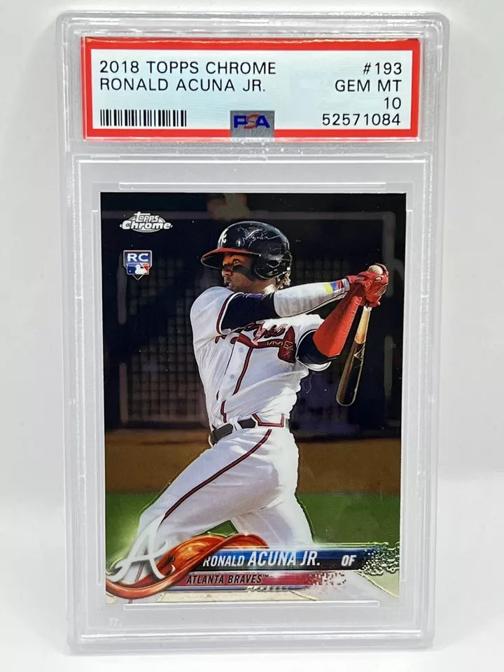 2018 Topps Chrome Ronald Acuna Jr Base Rookie PSA 10 Braves