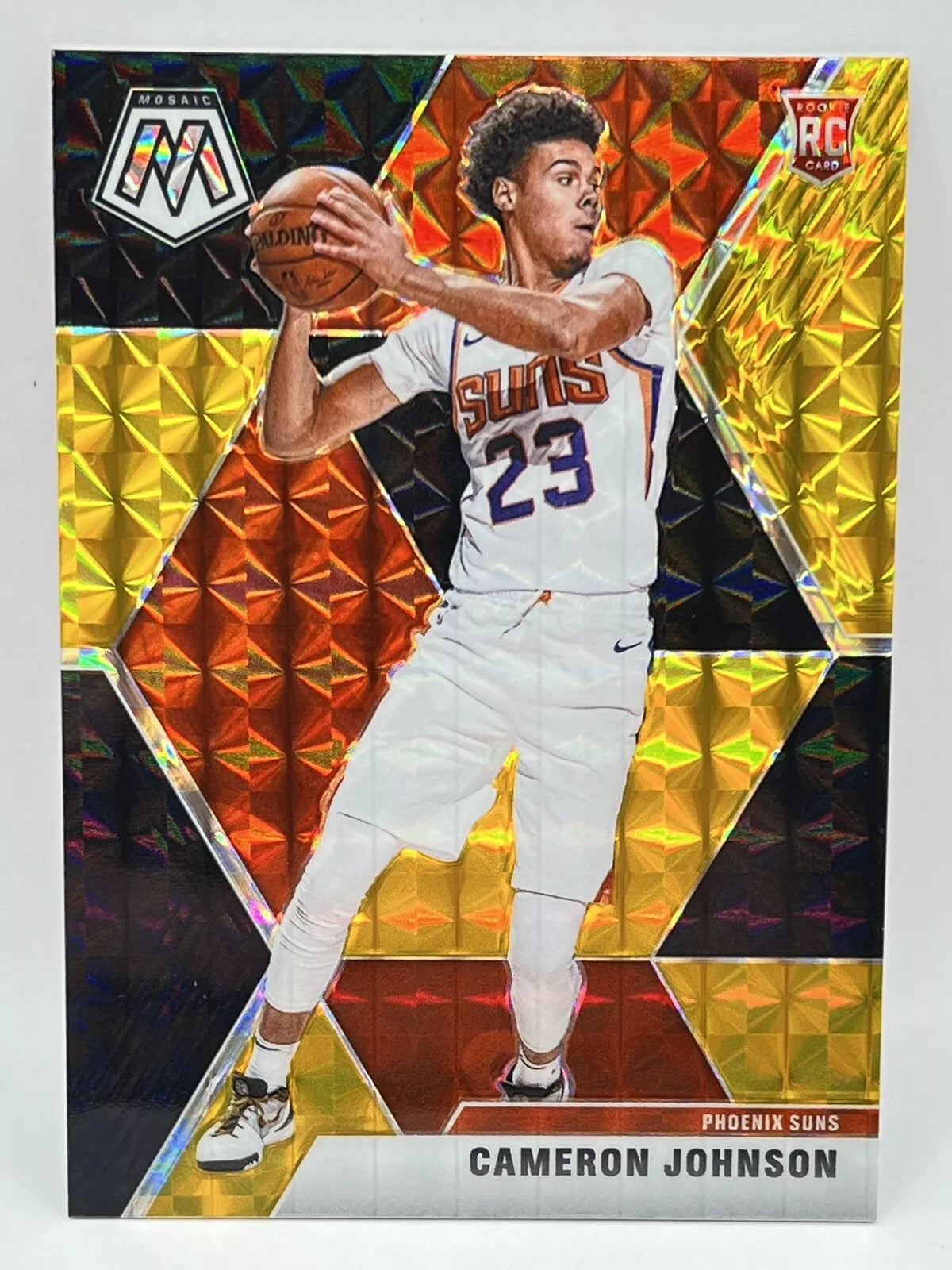 2019 Panini Mosaic Cameron Johnson Black Gold Rookie /8 Suns Nets