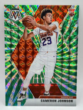 Load image into Gallery viewer, 2019 Panini Mosaic Cameron Johnson Green Swirl Rookie /10 Suns Nets
