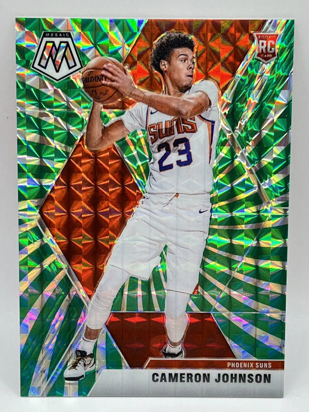 2019 Panini Mosaic Cameron Johnson Green Swirl Rookie /10 Suns Nets