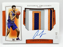 Load image into Gallery viewer, 2019 Panini National Treasures Cameron Johnson Rookie Patch Auto /49 Suns
