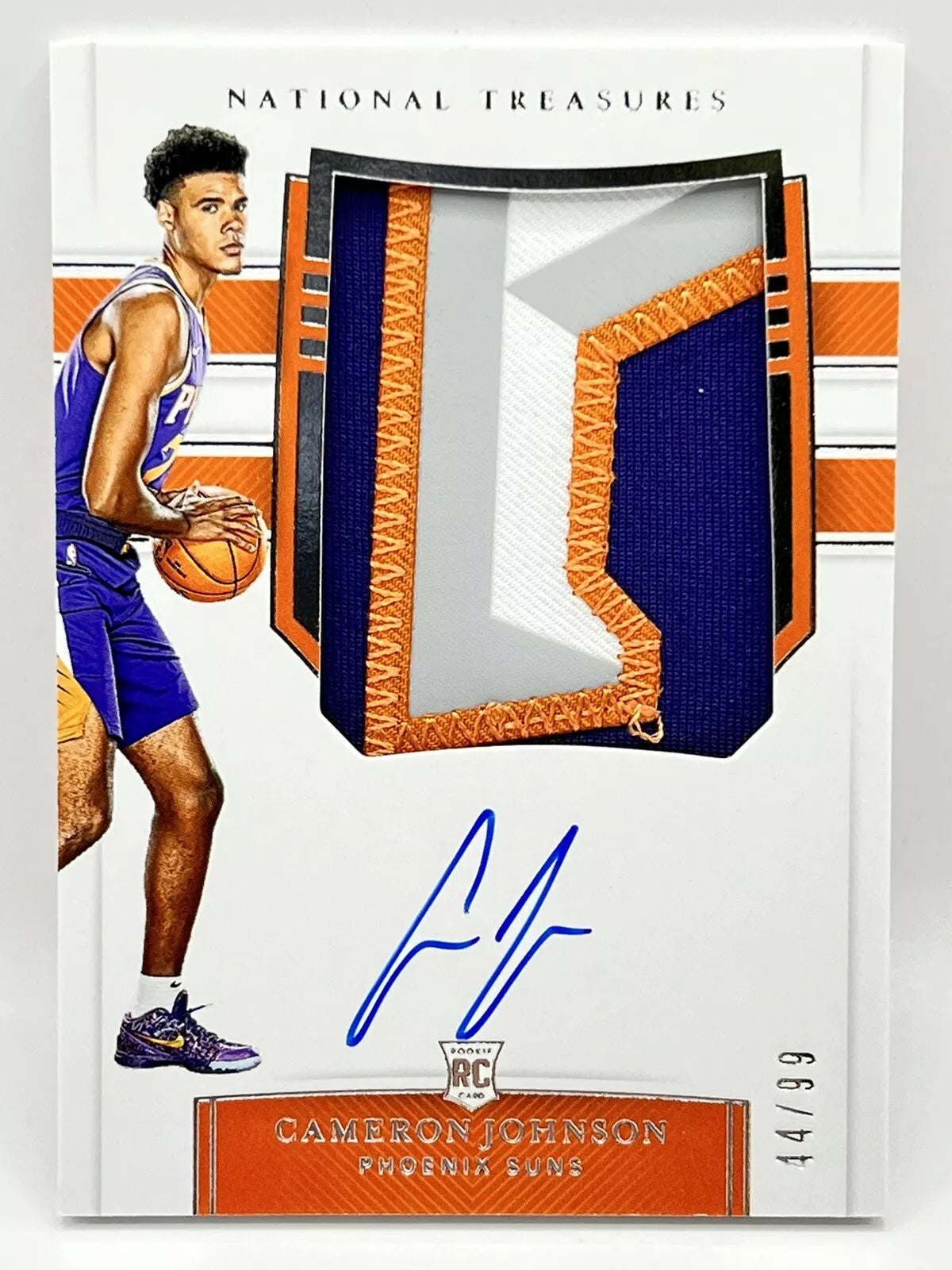 2019 Panini National Treasures Cameron Johnson Rookie Patch Auto /99 Suns