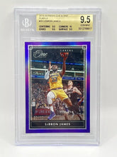 Load image into Gallery viewer, 2019 Panini One &amp; One Lebron James Purple 20/20 BGS 9.5 Lakers
