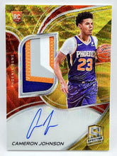 Load image into Gallery viewer, 2019 Panini Spectra Cameron Johnson Gold Wave Rookie Patch Auto 3/3 Suns Nets
