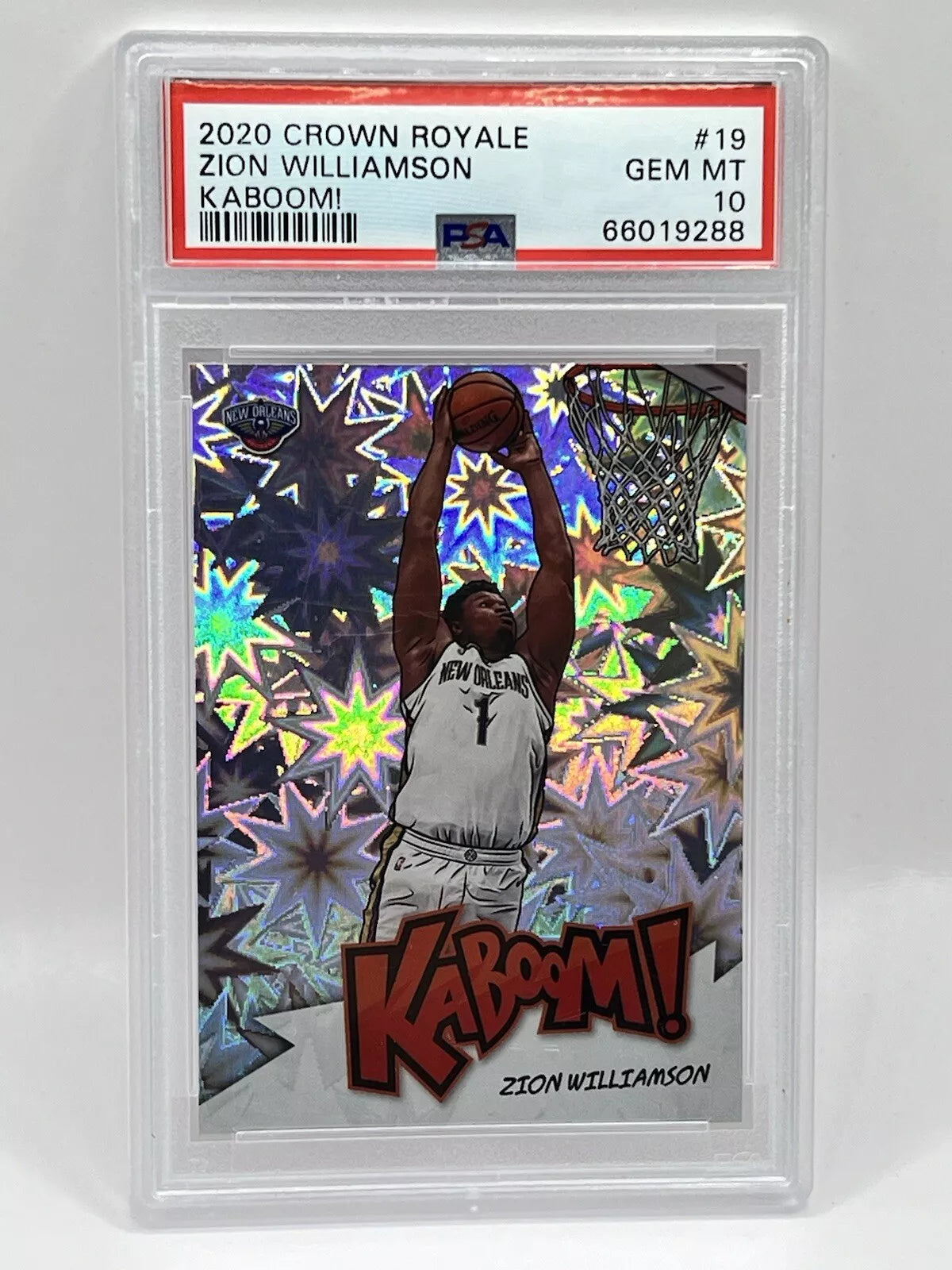 2020 Chrome Royale Zion Williamson Kaboom PSA 10 #19 Pelicans