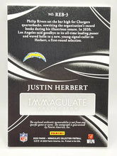 Load image into Gallery viewer, 2020 Panini Immaculate Justin Herbert Rookie Eye Black Patch Auto /49 Chargers
