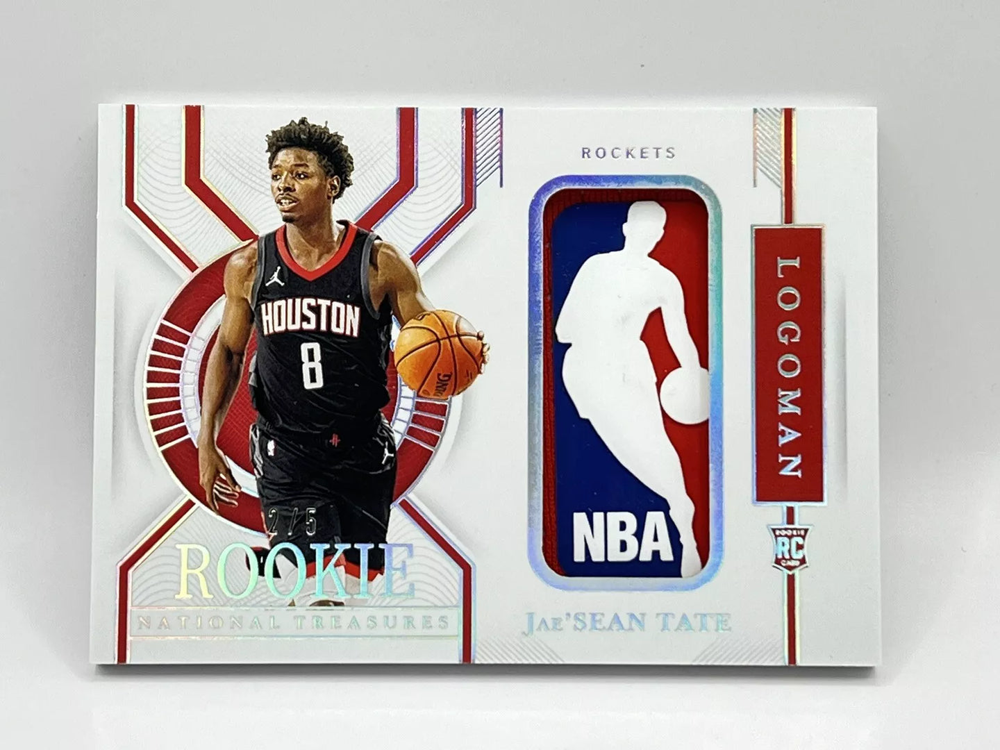 2020 Panini National Treasures Jae’sean Tate Rookie NBA Logoman /5 Rockets