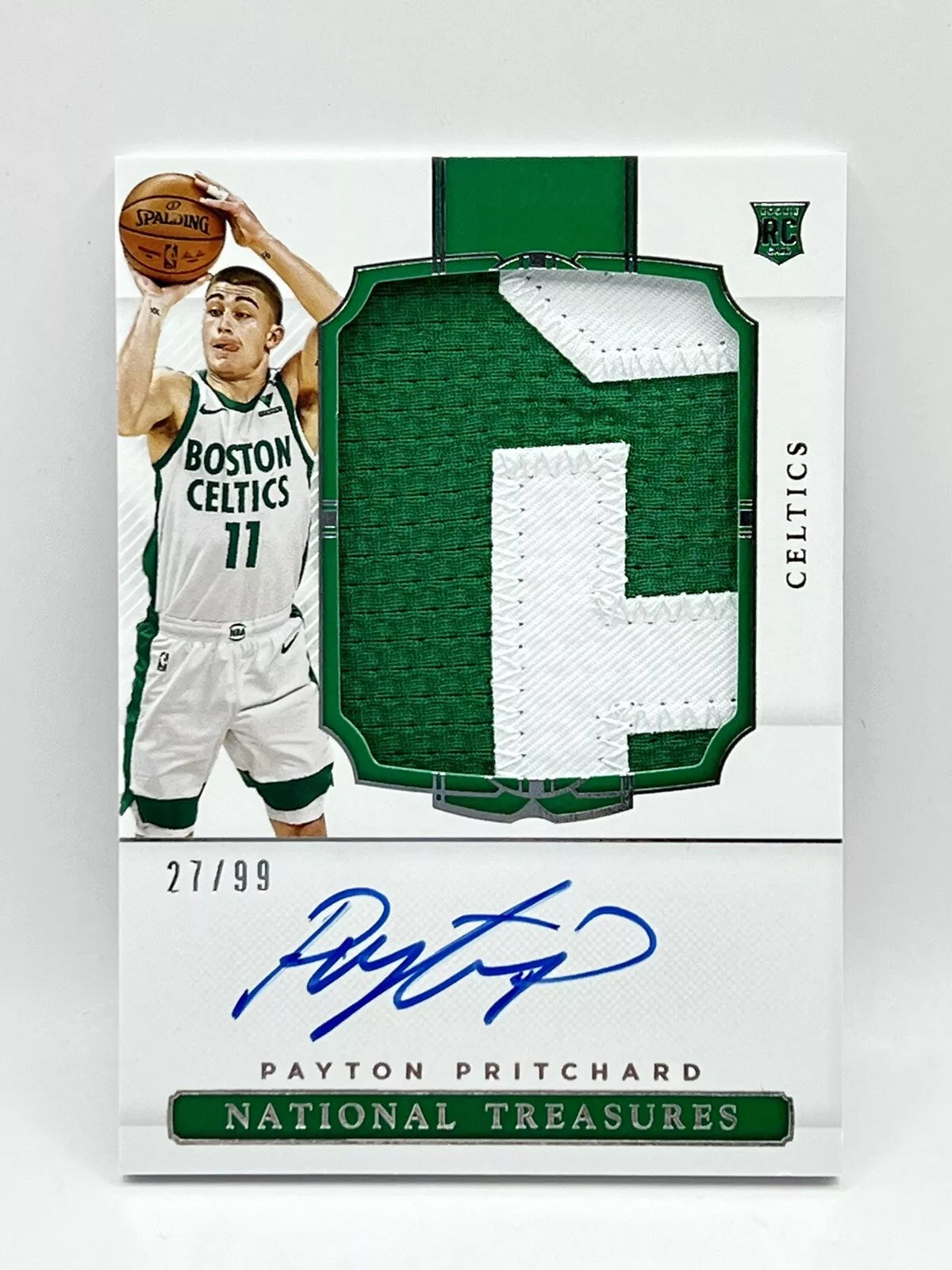 2020 Panini National Treasures Payton Pritchard True Rookie Patch Auto /99