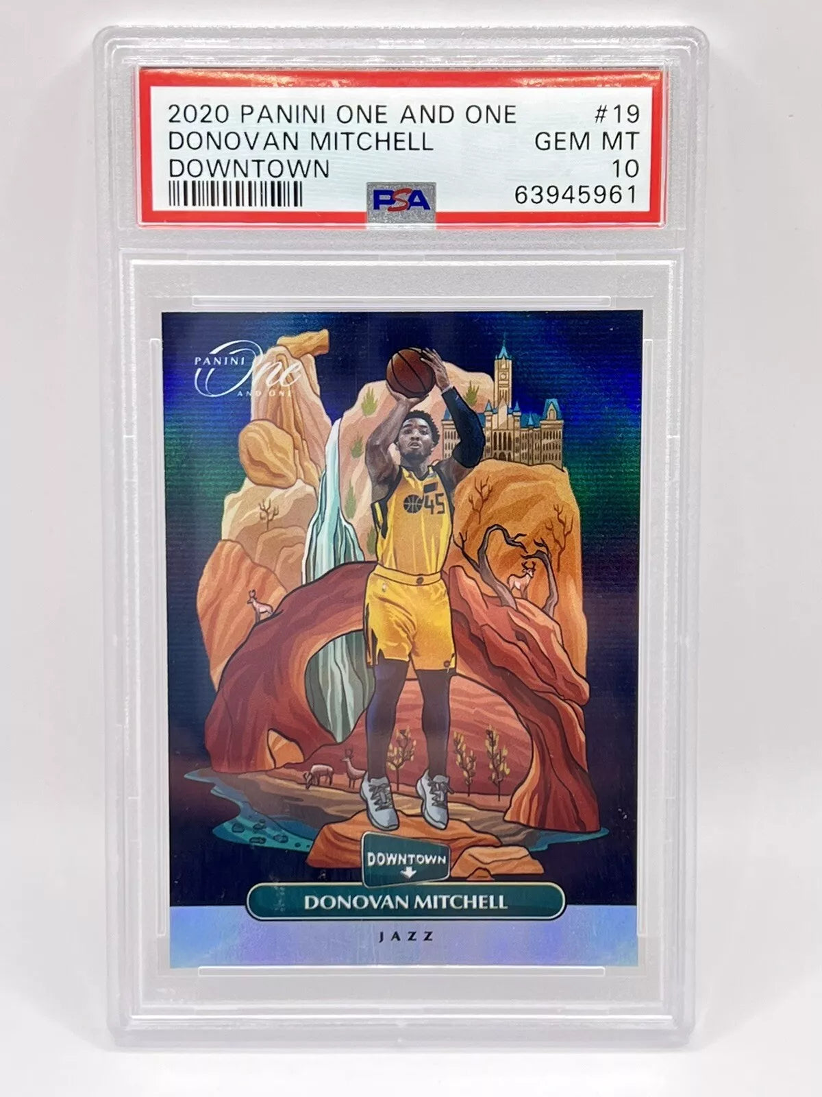 2020 Panini One & One Donovan Mitchell Downtown PSA 10 Jazz