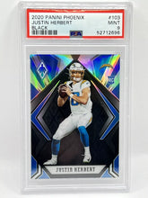 Load image into Gallery viewer, 2020 Panini Phoenix Justin Herbert Black Rookie 9/10 PSA 9 Chargers
