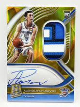 Load image into Gallery viewer, 2020 Panini Spectra Aleksej Pokusevski Gold Rookie Patch Auto /10 Thunder
