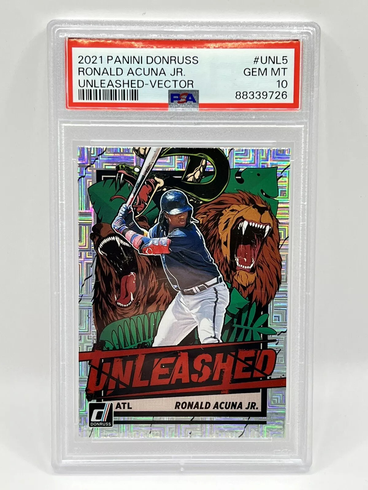 2021 Panini Donruss Ronald Acuna Jr Unleashed Vector PSA 10 Braves