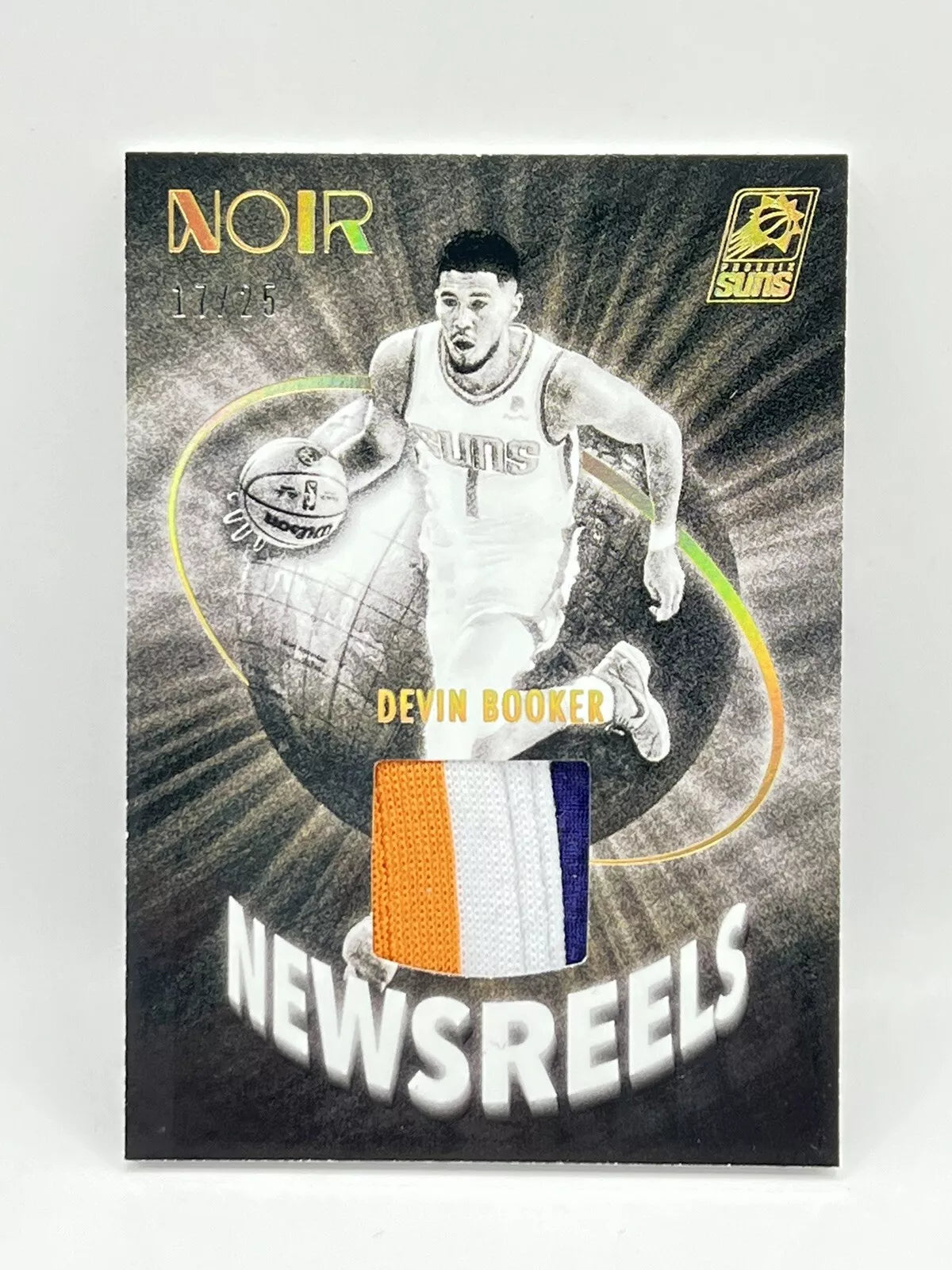 2021 Panini Noir Devin Booker Newsreels Game Used Patch /25 Suns