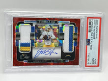 Load image into Gallery viewer, 2021 Panini One Justin Herbert Formula One Dual Patch Auto /4 PSA 9 Chargers
