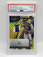 Load image into Gallery viewer, 2021 Panini Select Jonathan Kuminga Gold Rookie Patch Auto /10 PSA 9 Warriors
