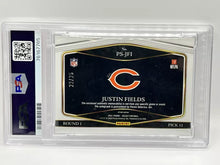 Load image into Gallery viewer, 2021 Panini Select Justin Fields Rookie Tie Dye Patch Auto /25 PSA 9 Bears
