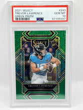 Load image into Gallery viewer, 2021 Panini Select Trevor Lawrence Club Level Green Rookie /5 PSA 10 Jaguars
