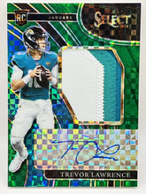 Load image into Gallery viewer, 2021 Panini Select Trevor Lawrence Emerald Rookie Patch Auto 1/5 Jaguars
