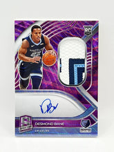 Load image into Gallery viewer, 2021 Panini Spectra Desmond Bane Purple Wave Rookie Patch Auto /8 Grizzlies
