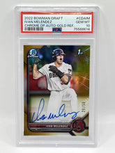 Load image into Gallery viewer, 2022 Bowman Chrome Ivan Melendez 1st Gold Refractor Auto /50 PSA 10 Diamondbacks
