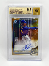 Load image into Gallery viewer, 2022 Bowman Chrome Jackson Curio 1st Gold Refractor Auto /50 BGS 9.5/10 Brewers
