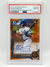 Load image into Gallery viewer, 2022 Bowman Chrome Kevin Parada 1st Orange Refractor Auto /25 PSA 10 Mets
