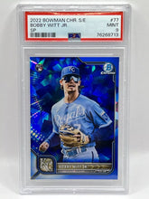 Load image into Gallery viewer, 2022 Bowman Chrome Sapphire Bobby Witt Jr Rookie PSA 9 Royals
