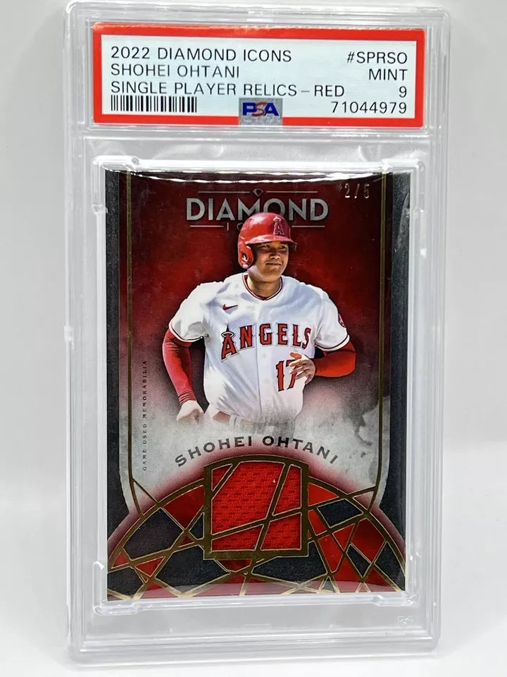 2022 Diamond Icons Shohei Ohtani Single Player Relics Red /5 PSA 9 #SPRSO