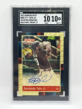 Load image into Gallery viewer, 2022 Donruss Optic Fernando Tatis Jr Good Vinyl 1/1 Auto SGC 10/10 Padres
